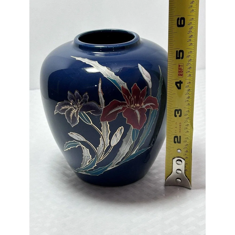 Vintage Shady Colbalt Blue Iris Ginger‎ Vase